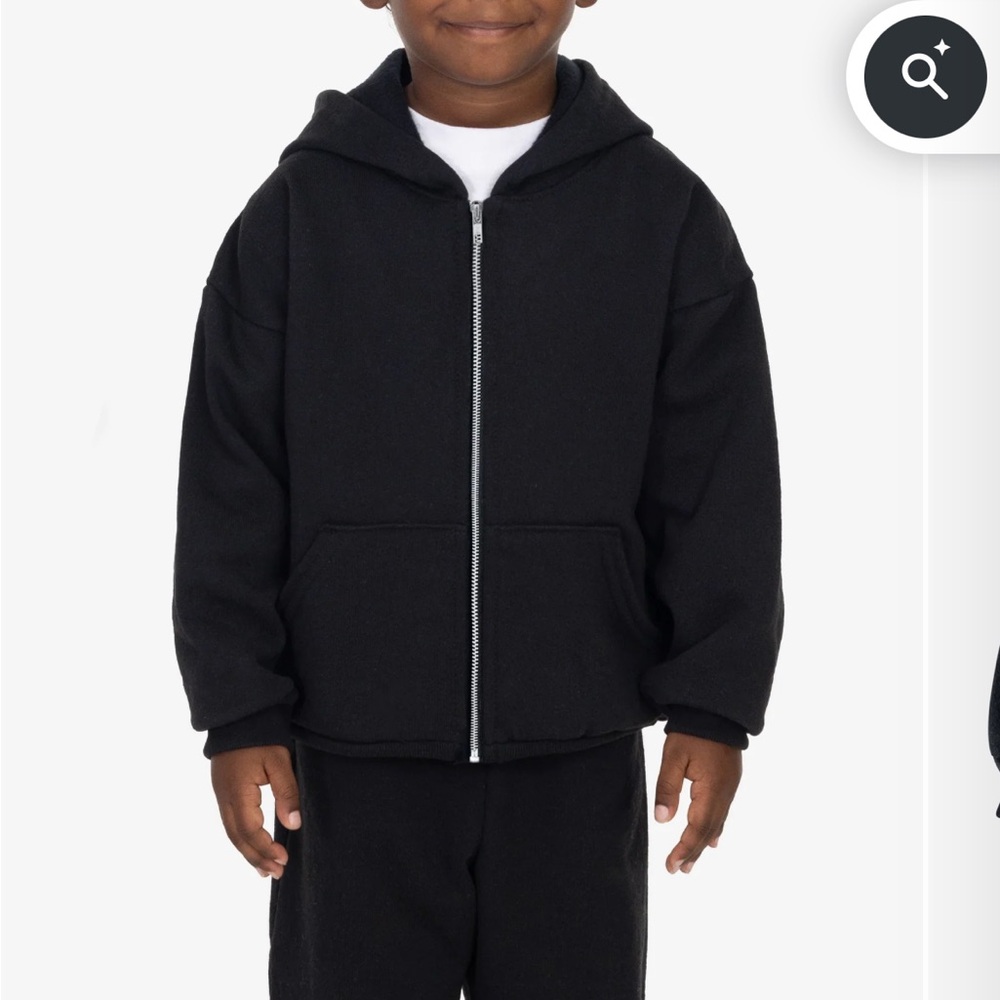 Los Angeles Apparel Kids Hoodie Size 4/5 Black Exc Condition Full Zip Sweatshirt
